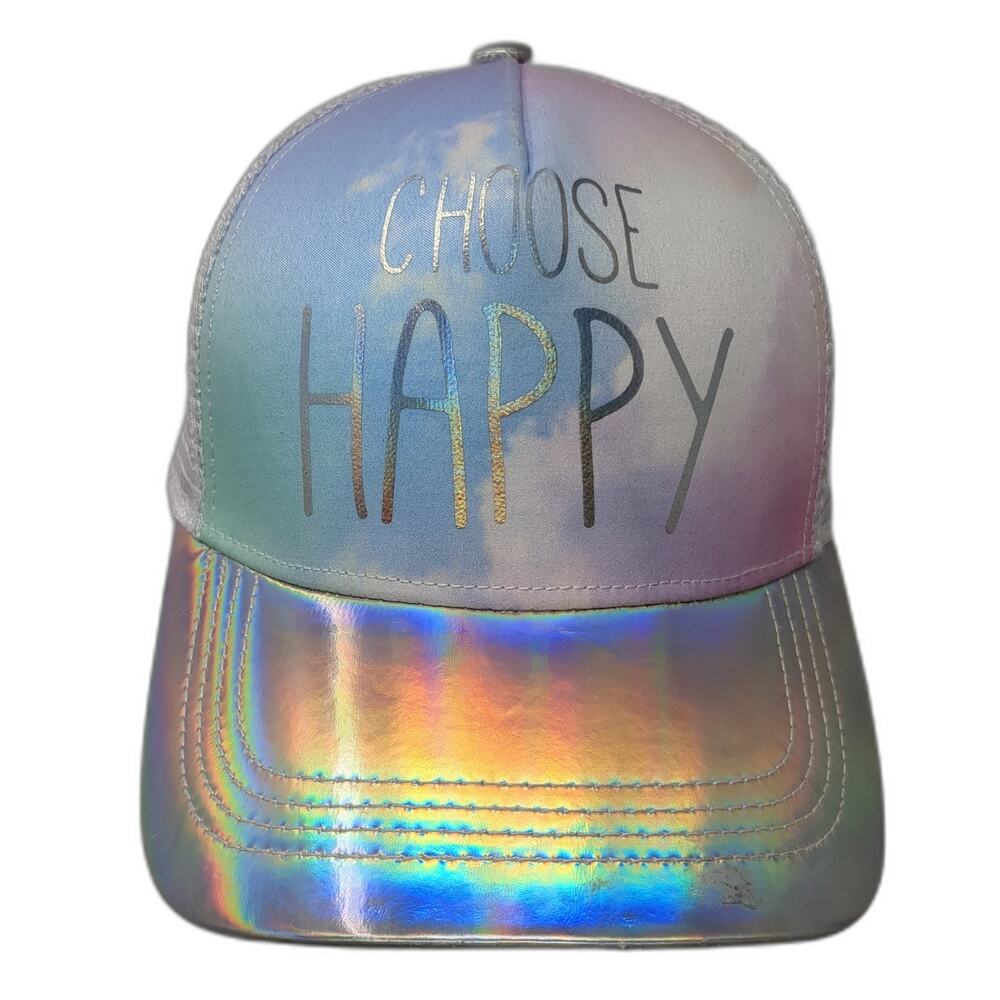 Choose Happy Snapback Mesh Back Trucker Hat Multicolor One Size Outdoor - Picture 1 of 10